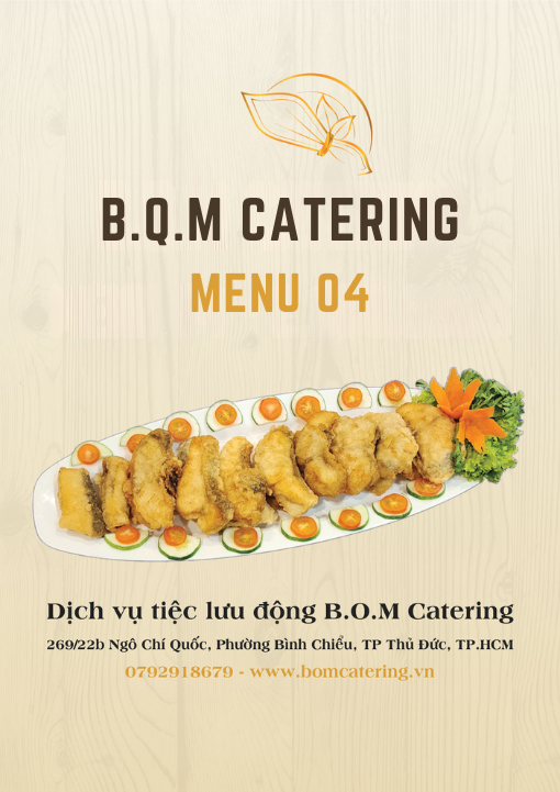 Menu 04 bàn 10 khách