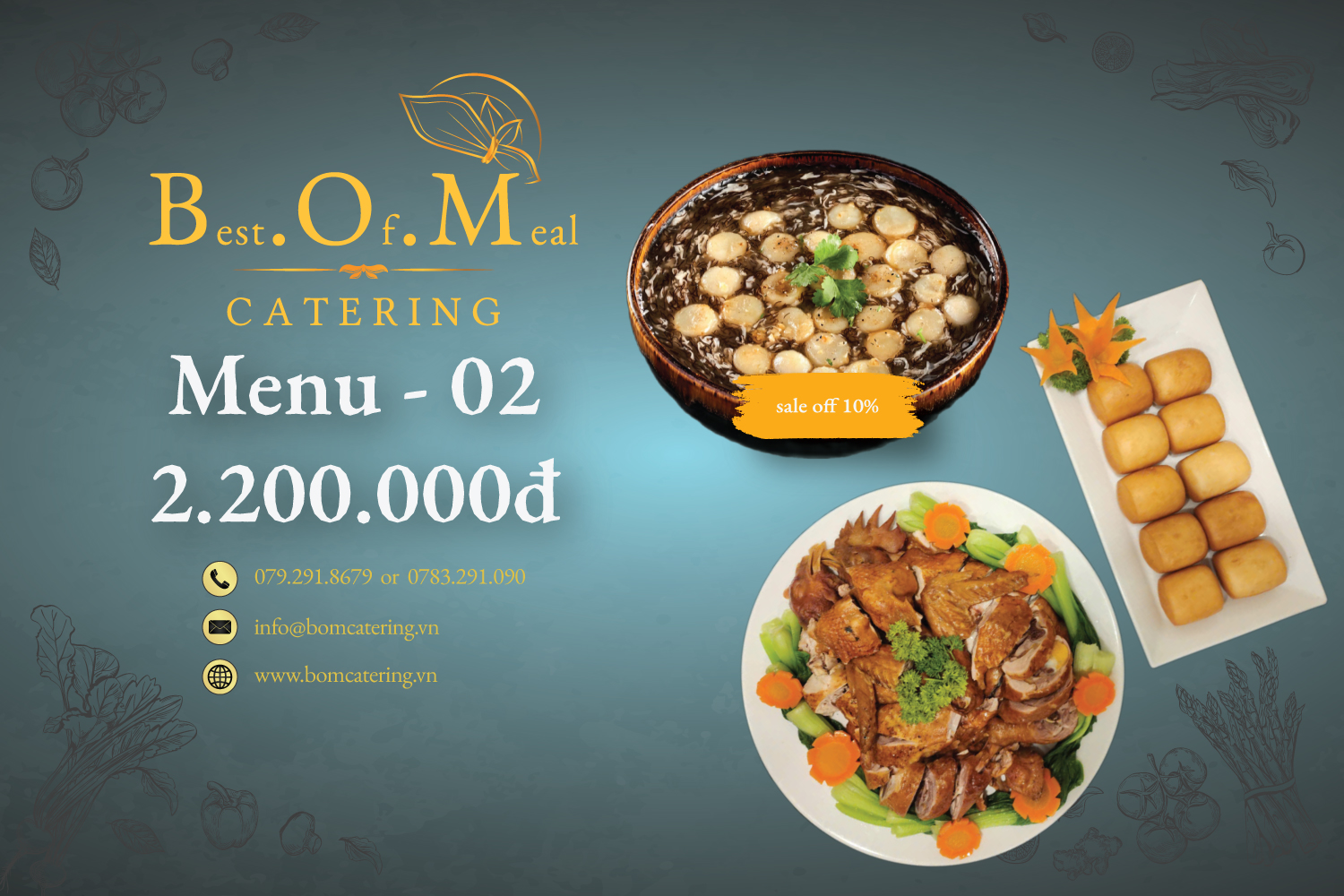 Menu 02 bàn 10 khách