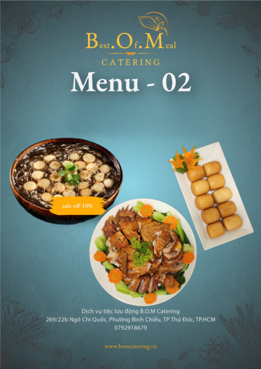 Menu 02 bàn 10 khách