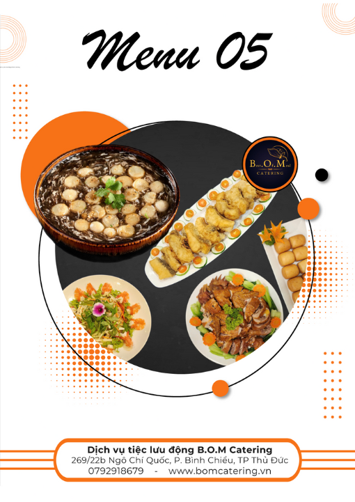 Menu 05 bàn 10 khách