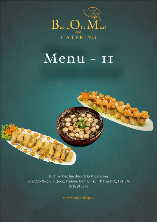 Menu 11 bàn 10 khách