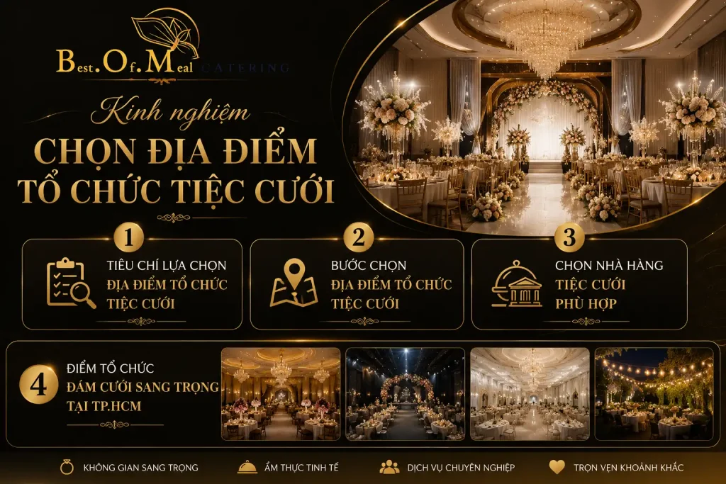 Kinh nghiệm chọn địa điểm tổ chức tiệc cưới