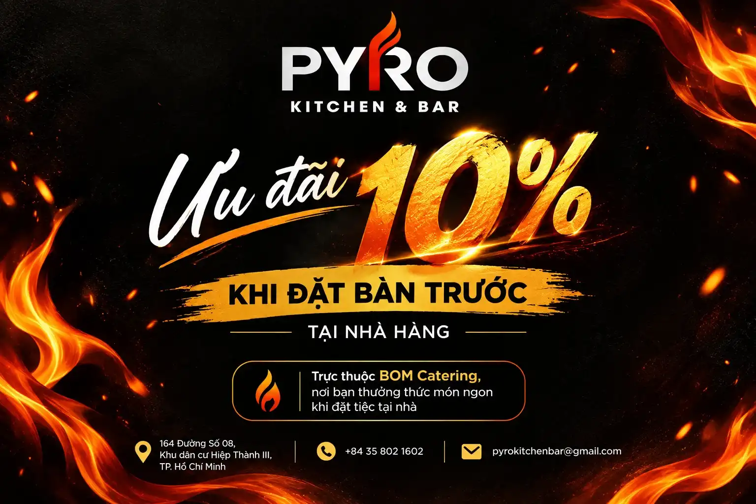 Ưu đãi tại nhà hàng trực thuộc BOM Catering
